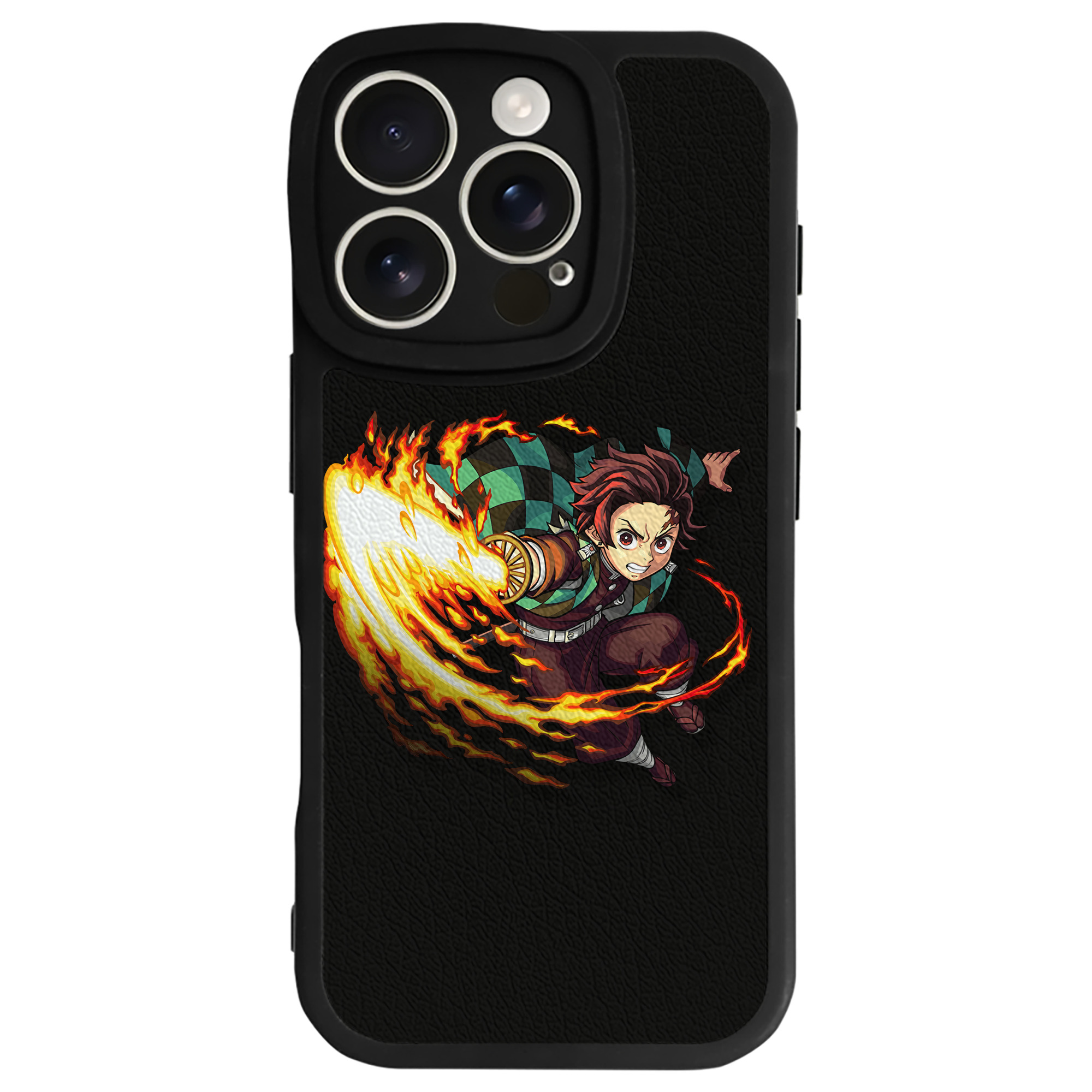 （画像用） 鬼滅の刃 竈門 炭治郎／かまど たんじろう Kamado Tanjirou 【iPhone 16シリーズ対応】シリコンスマホケース（レザー調） 材質：シリコン